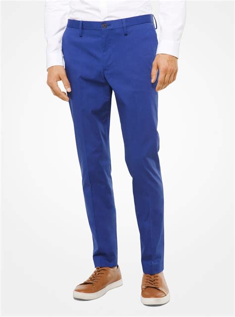 blue michael kors slim fit office trouser|Men's Blue Pants & Denim .